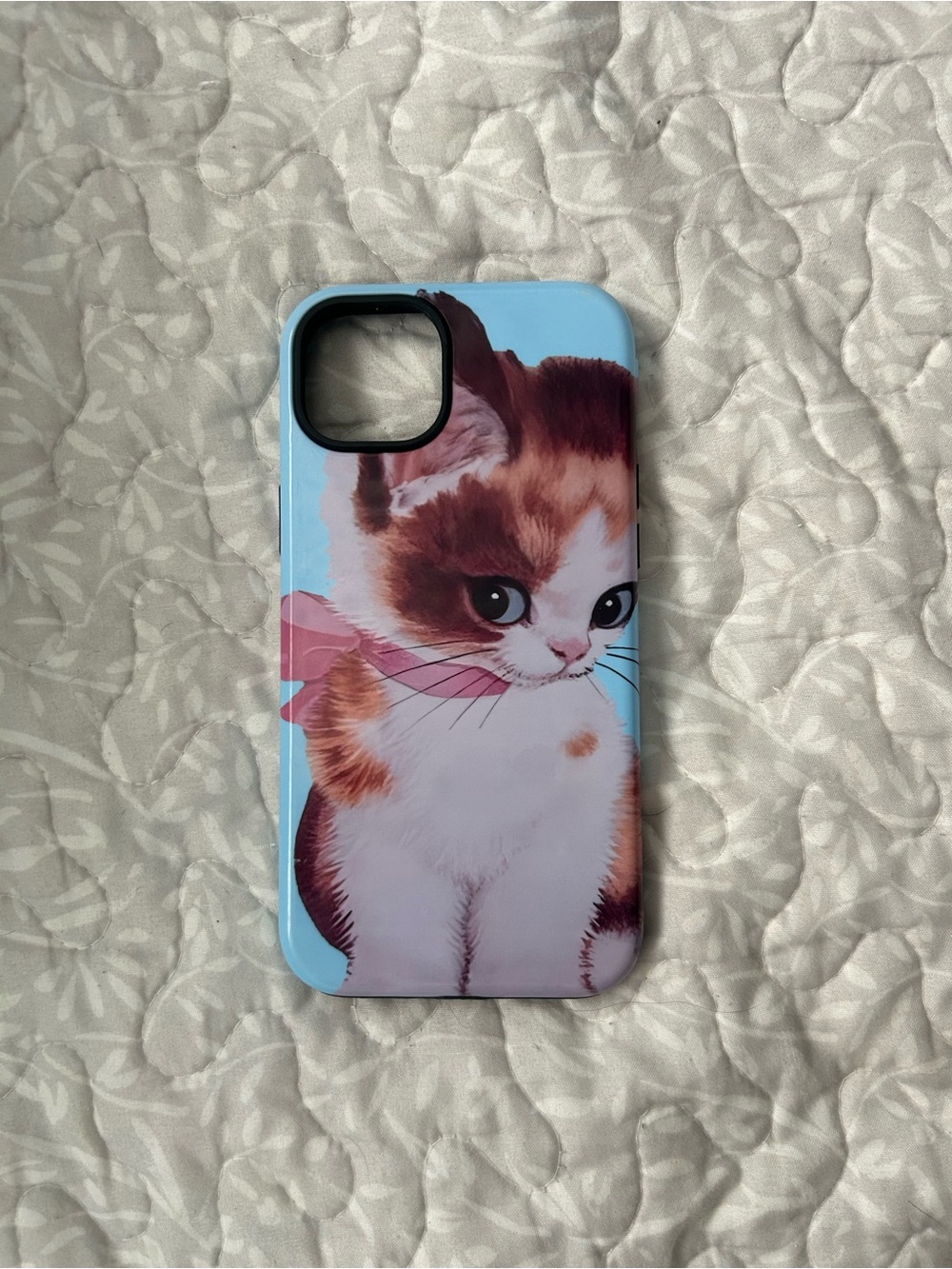 Brandy Melville Blue Cat Illustration Phone Case